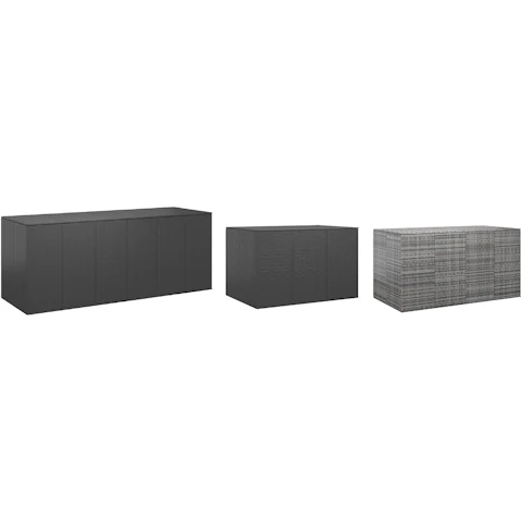 vidaXL PE Rattan Garden Cushion Box
