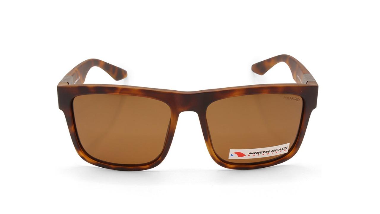 North Beach 70683 Unisex Moridae Polarised Sunglasses - Matte Tortoise/Brown