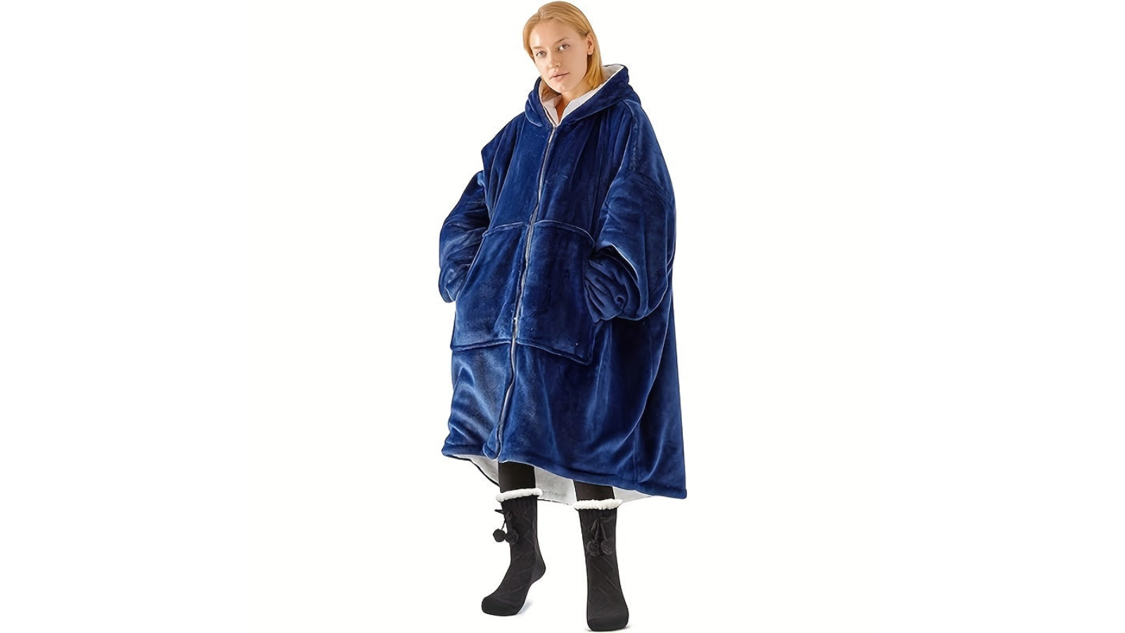NNETM Wearable Zipper Blanket Super Soft Flannel Warmth