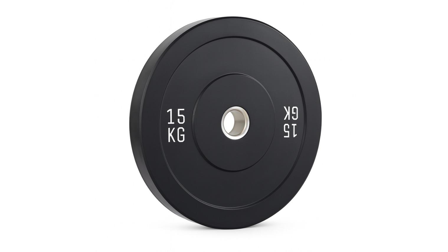 Kangaroo Fitness Black Durable and Reliable Bumper Weight Plate - 15kg