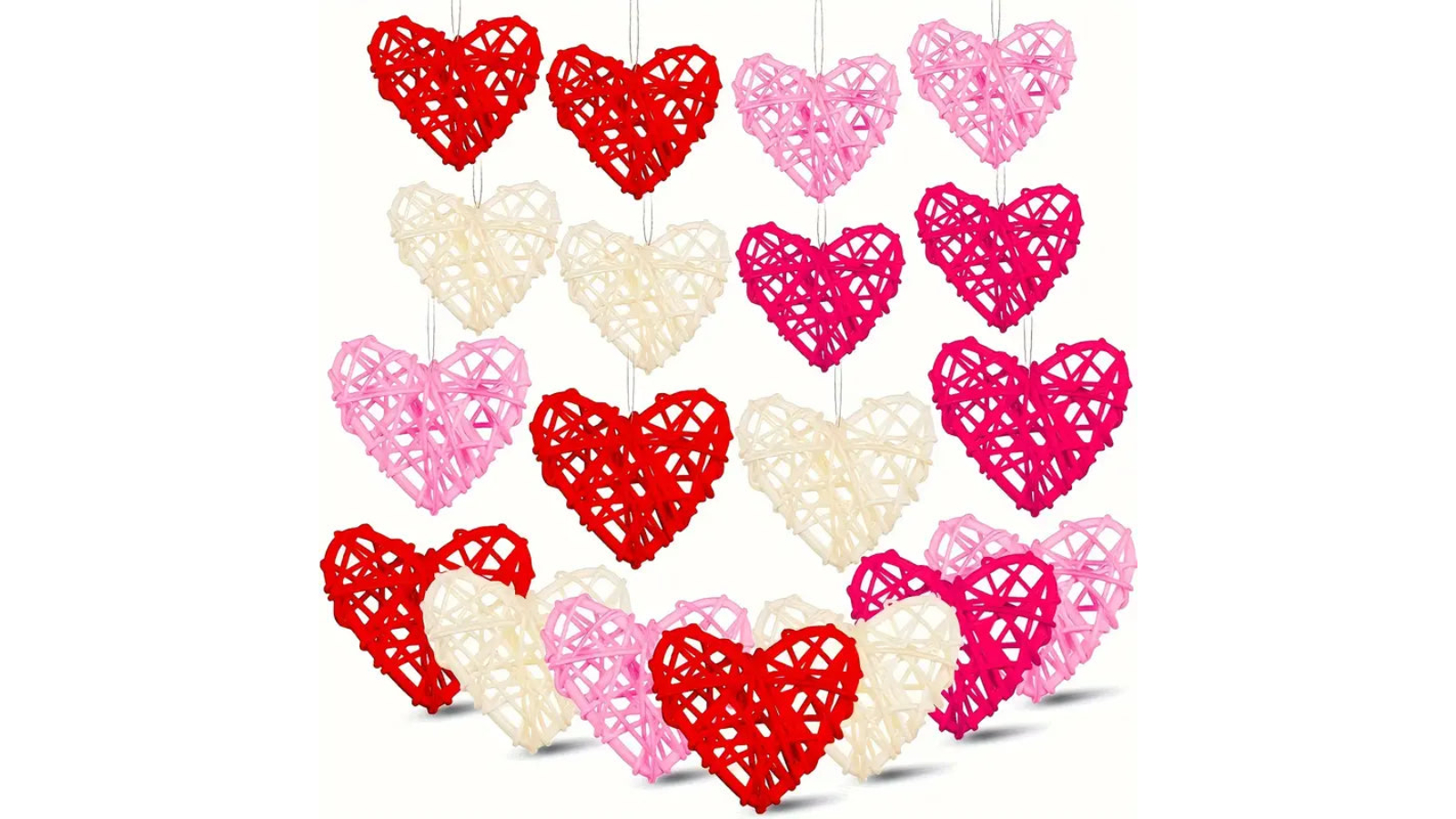 TM 15 Piece Heart-Shaped Willow Vase Fillers Craft Set