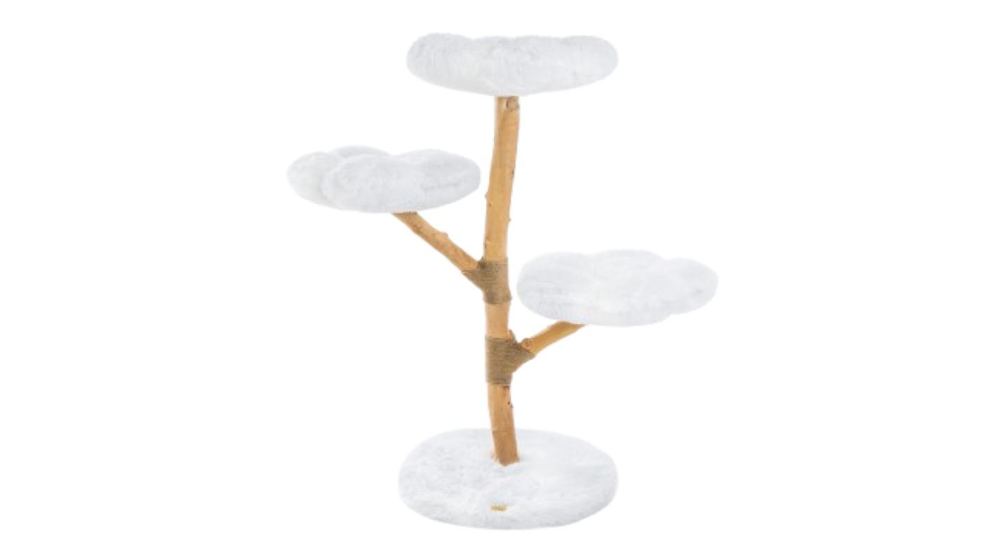 Michu Pet Fluffy Blossom Real Wood Tree - White
