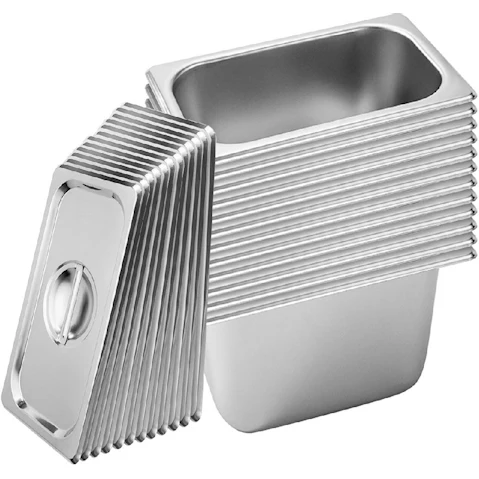 SOGA 12x Gastronorm GN Pan Full Size 1/3 GN Pan 20cm Deep Stainless Steel Tray With Lid