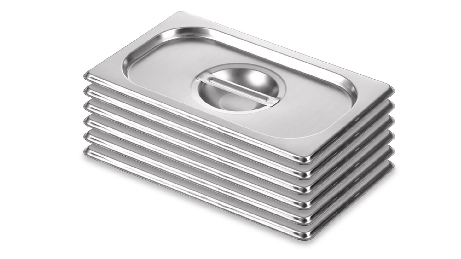 SOGA 6x Gastronorm GN Pan Lid Full Size 1/3 Stainless Steel Tray Top Cover