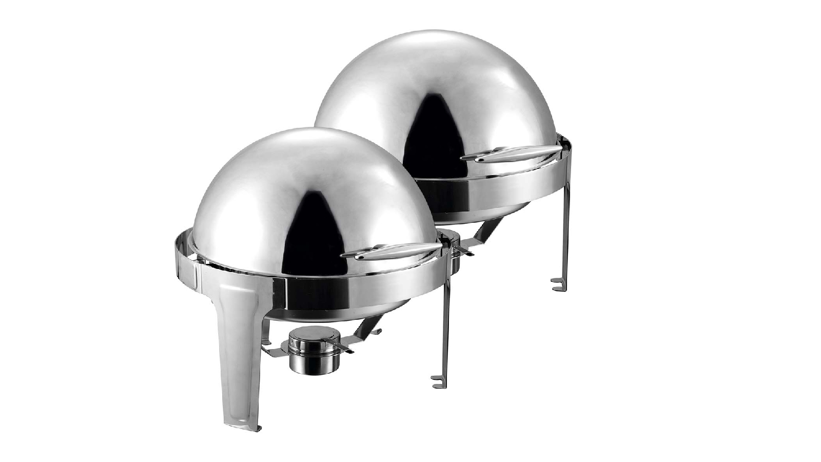 SOGA 2X 6L Stainless Steel Chafing Food Warmer Catering Dish Round Roll Top