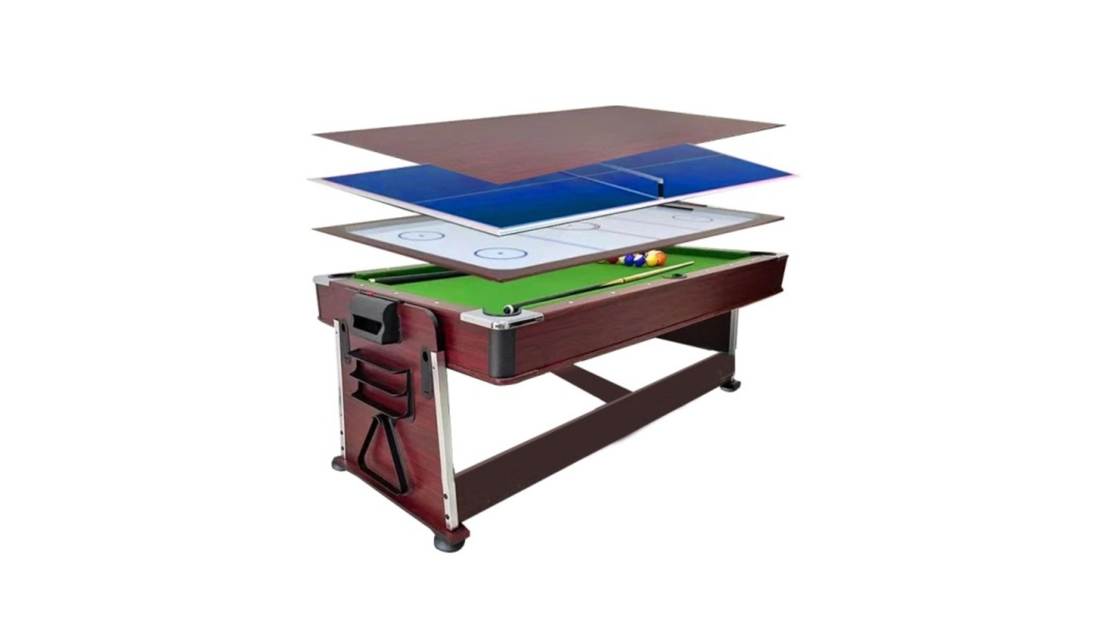 TopOne Sports 7ft 4-in-1 Table Pool with Free Accessories - Green