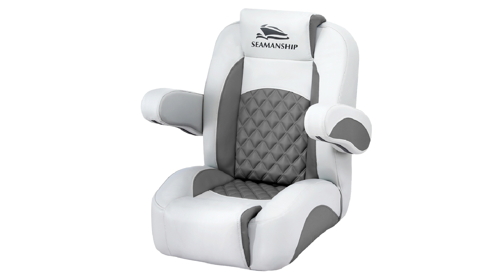 Seamanship 19cm Thick Cushion Reclining Captain Boat Seat 90 to 155 degrees Recline - Grey