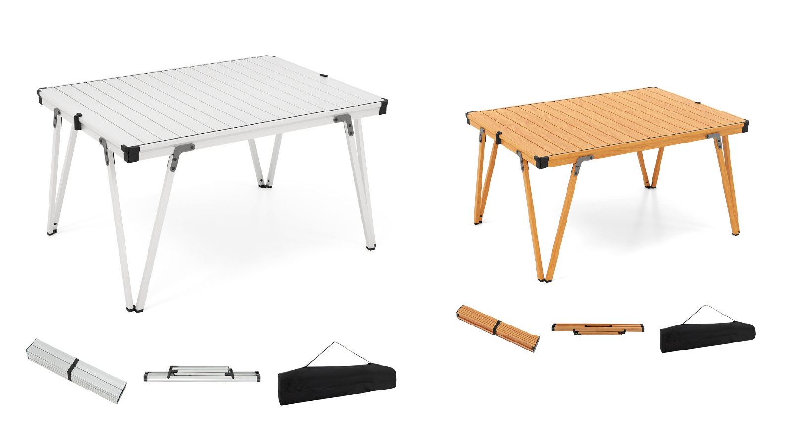 Costway Aluminum Folding Table Dining Set with Waterproof Desktop