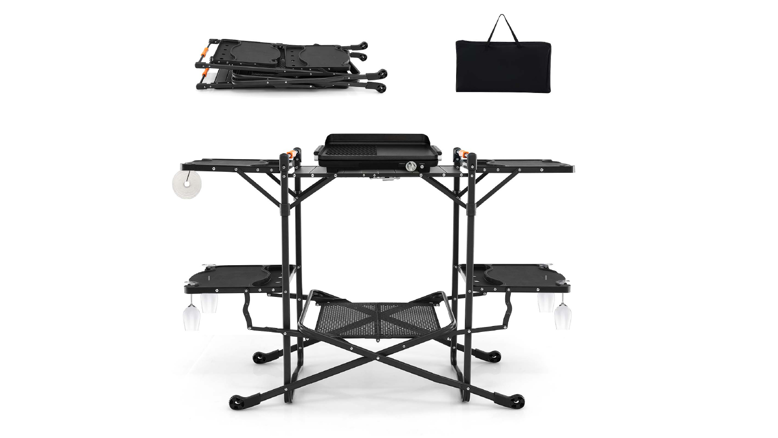 Costway 4 Side  Aluminum Tabletop Camping Cook Station with Heat Resistant
