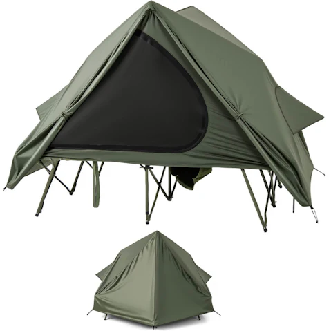 Costway 2 Person Portable Hiking Triangle Camping Tent - Green