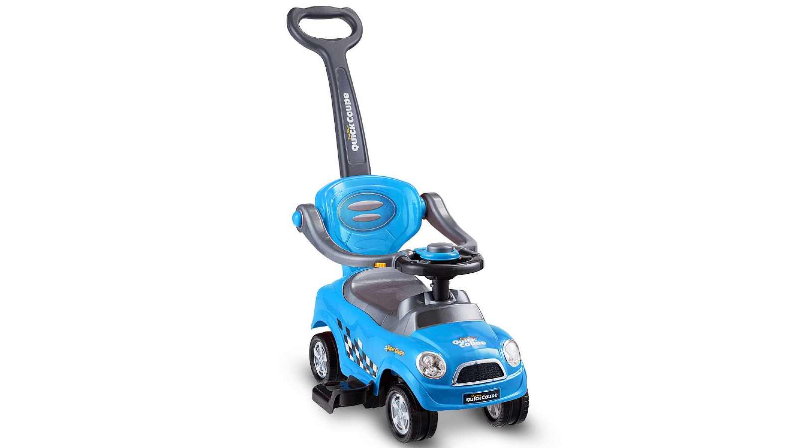 Costway Ride on Push Car Easy Wheel Quick Coupe Foot to Floor Stroller with Storage Box - Blue