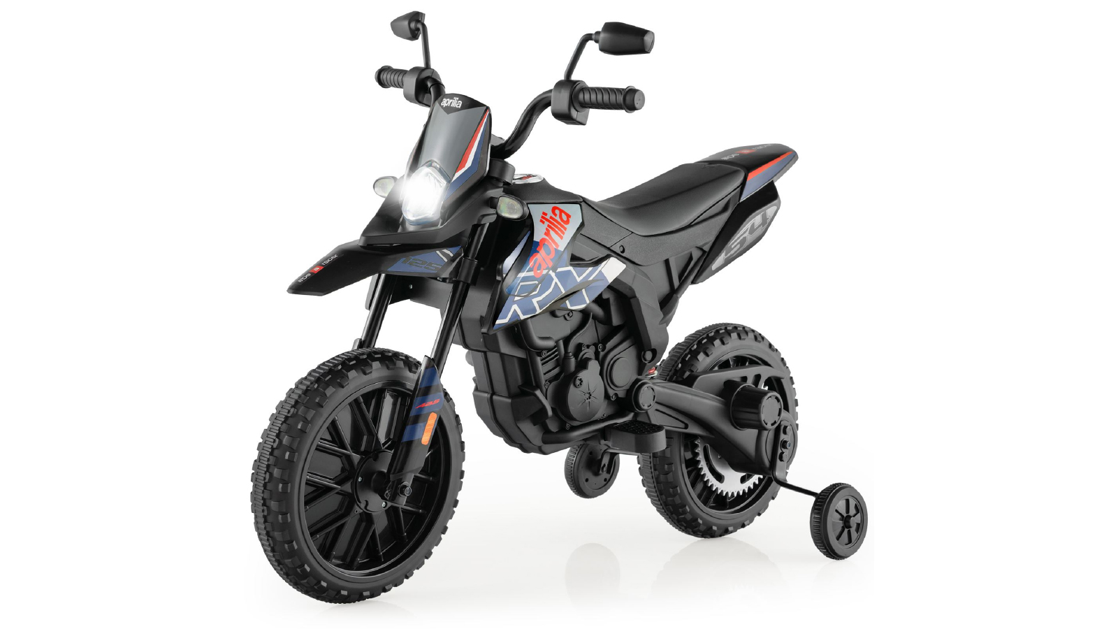 Costway 12V Electric Motorbike Aprilia Licensed Ride on Motorcycle Powered Car Toys  with Light,Music and Wireless Function - Blue