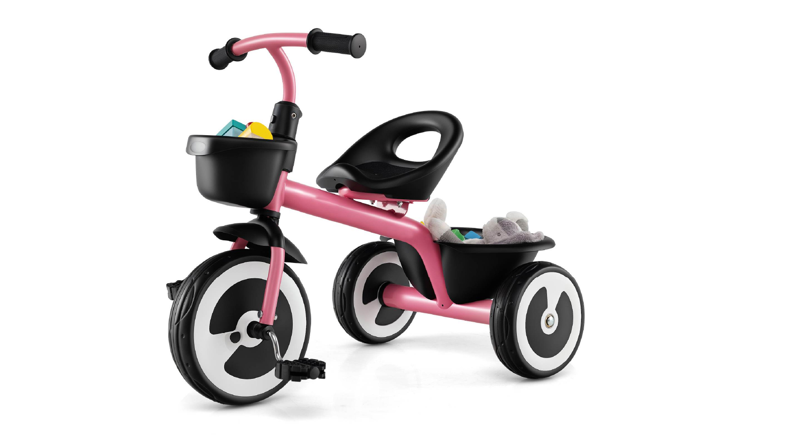 Costway Tricycle Ride On Trike with Adjustable Seat Bike - Pink
