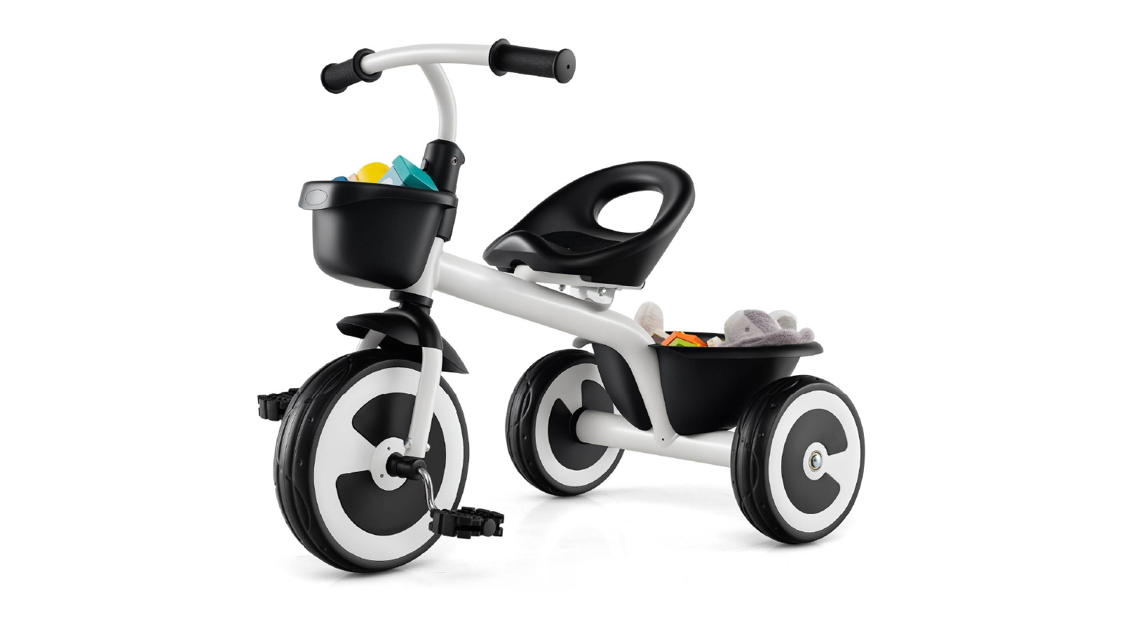 Costway Tricycle Ride On Trike with Adjustable Seat Bike - White