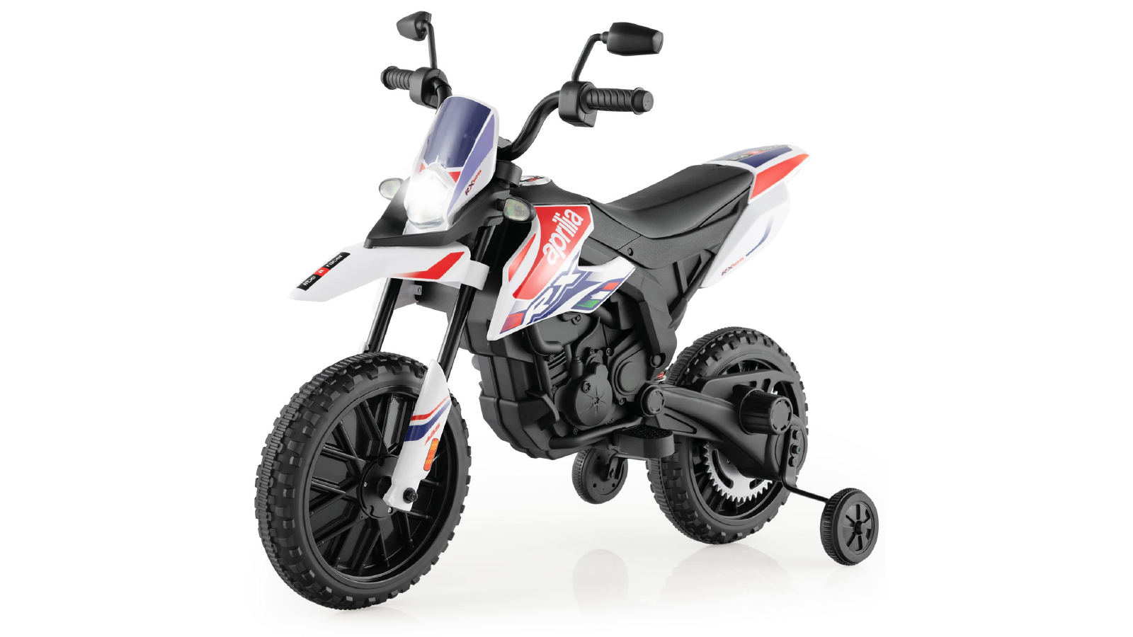 Costway 12V Electric Motorbike Aprilia Licensed Ride on Motorcycle Powered CarToys Outdoor Fun with Light,Music and Wireless Function - White