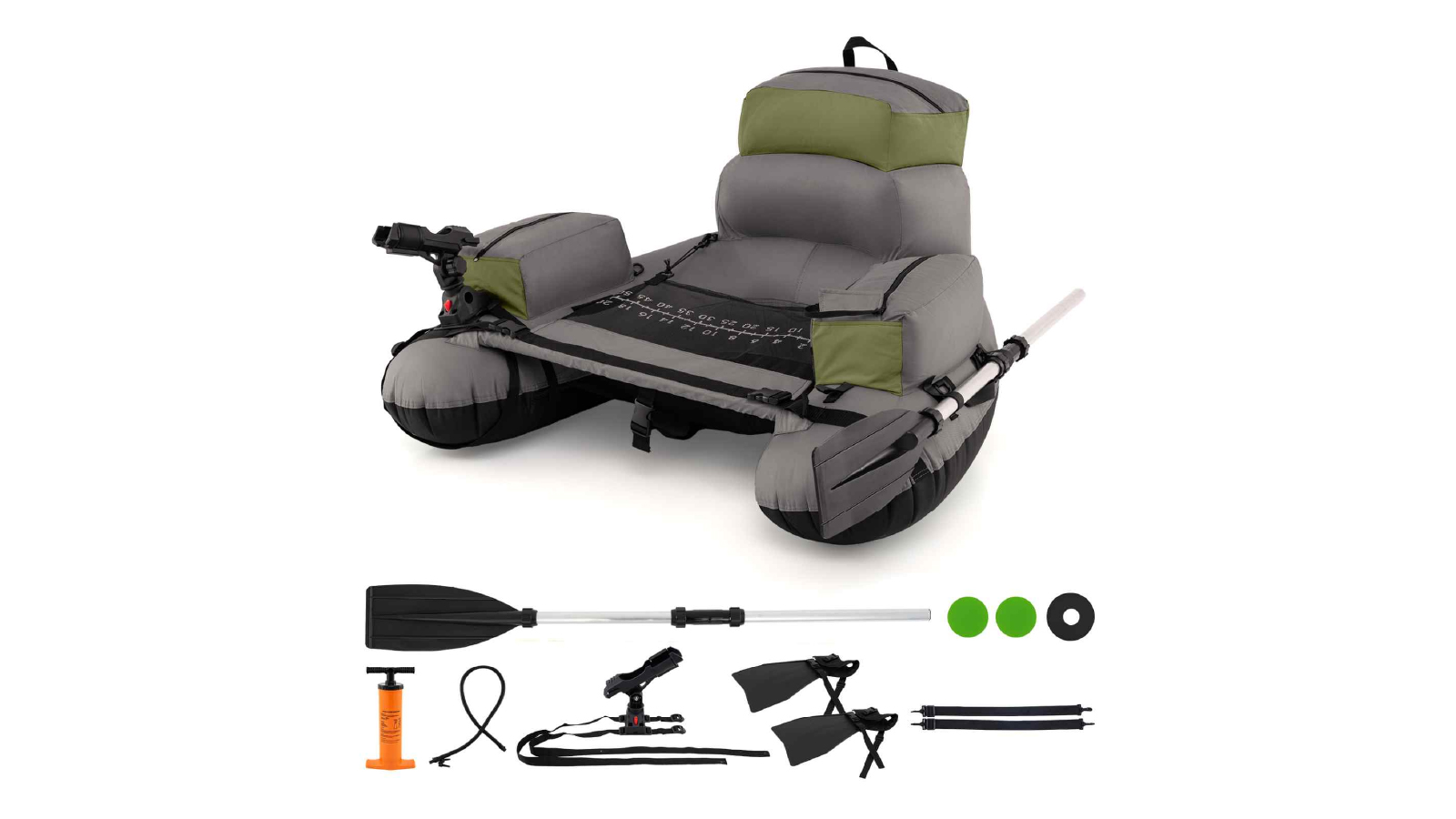 Costway Portable Inflatable Water Fishing Tube Boat with Hand Pump for 150KG Load