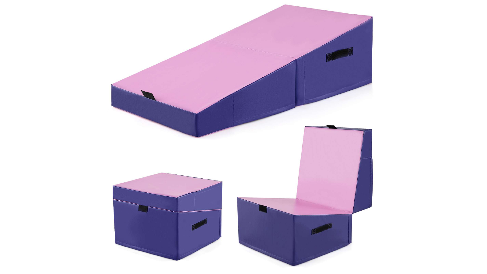 Costway 2 Fold Gymnastics Floor Exercise Yoga Mat - Pink