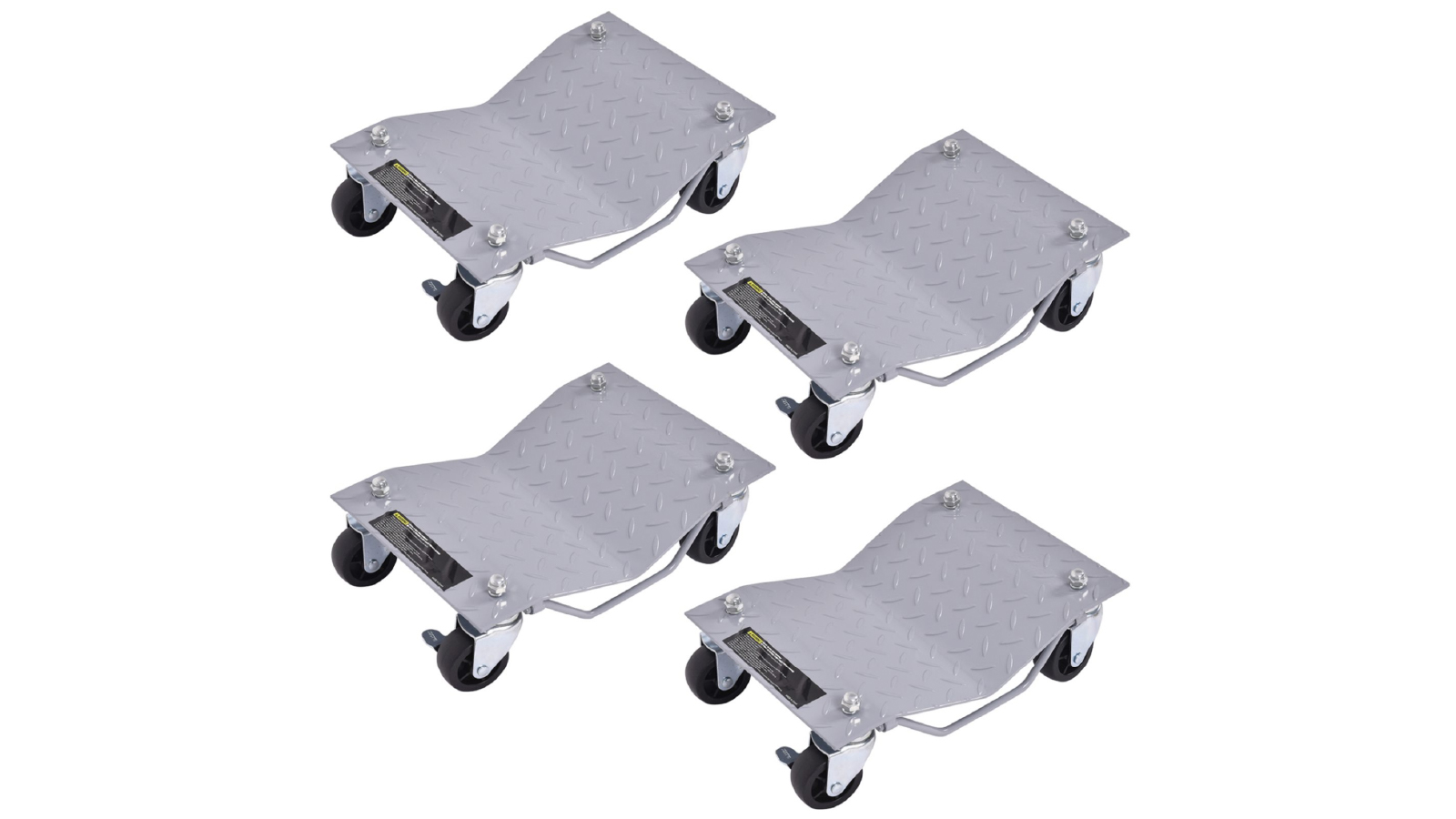 Costway 4x Car Wheels Dolly Heavy Duty Vehicle Dollies  with Universal Castors - 2720kg