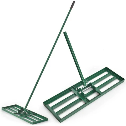 Costway 75cm x 25cm Lawn Leveling Rake Heavy duty Ground Level Tool Garden and Golf Course Farm - Green