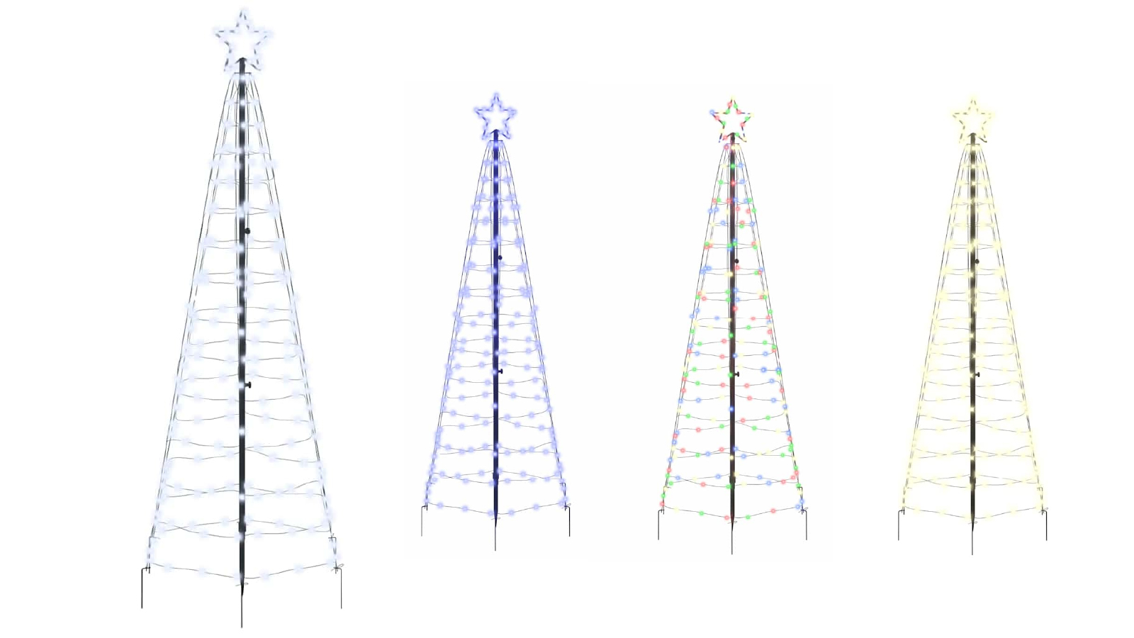 VidaXL 250 cm Iron LED Christmas Tree with Ground Spikes
