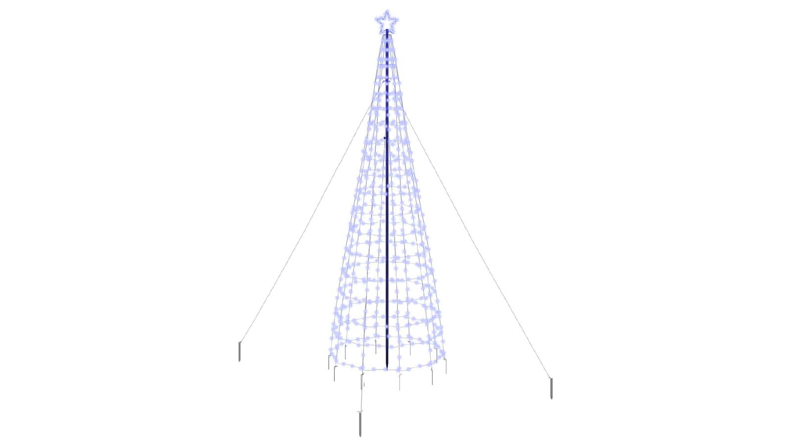 VidaXL 400 cm Iron LED Christmas Tree with Ground Spikes - Blue