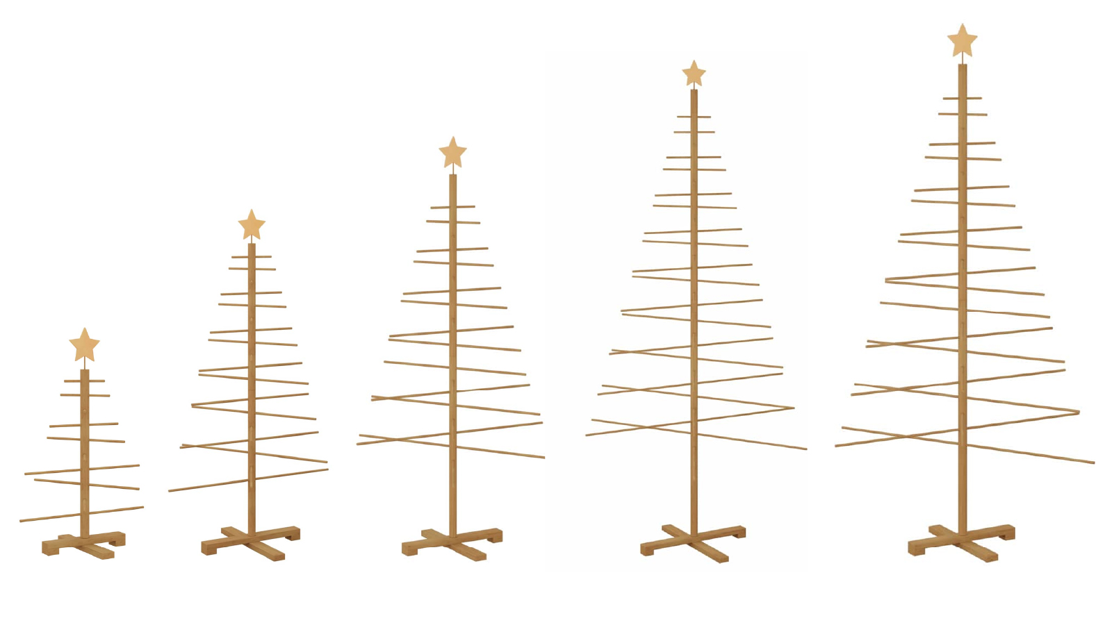 VidaXL Brown Bamboo Wooden Christmas Tree with Stand