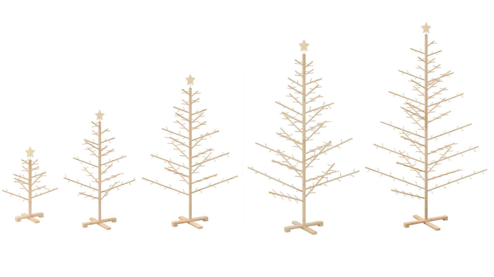 VidaXL Natural Solid Pine Wood Wooden Christmas Tree with Stand