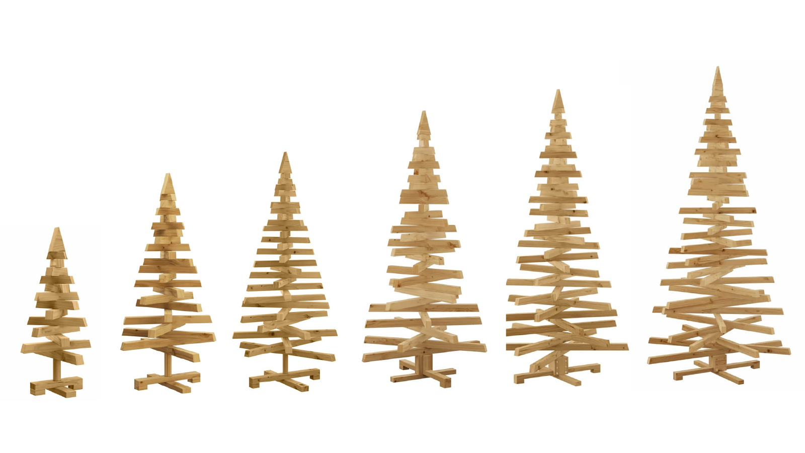 VidaXL Brown Solid Pine Wood Christmas Trees with Stand