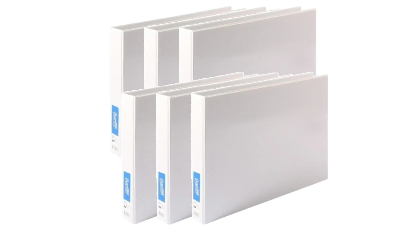 Bantex 6 Pack of 38mm A3 - 2D-Ring Landscape Insert Binder - White