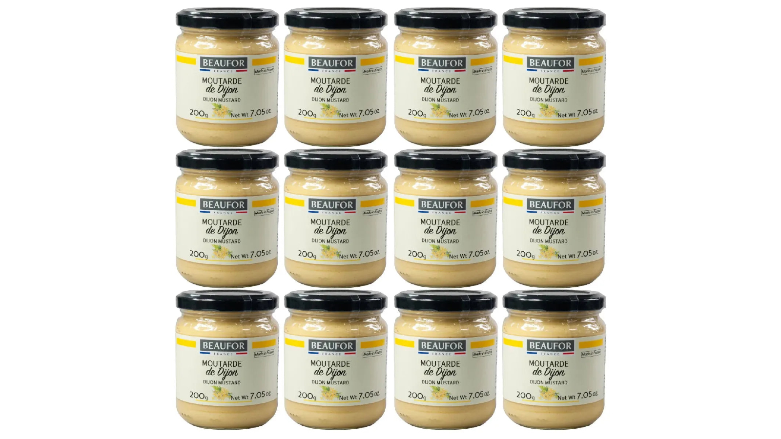Beaufor 12 Pack Bulk French Dijon Mustard - 200g 