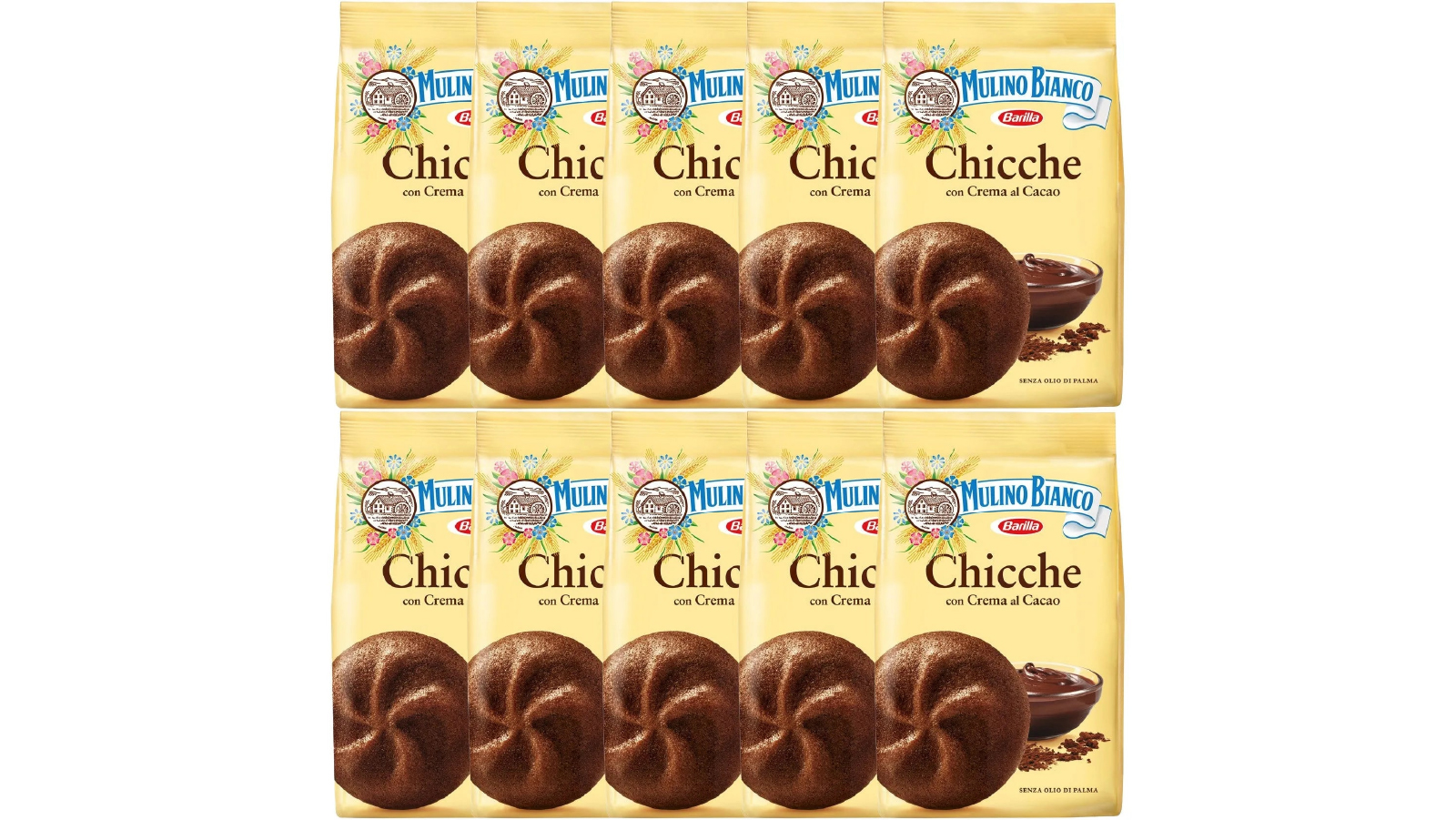 Mulino Bianco 10 Pack Bulk 200g Chicche Cacao Biscuits 