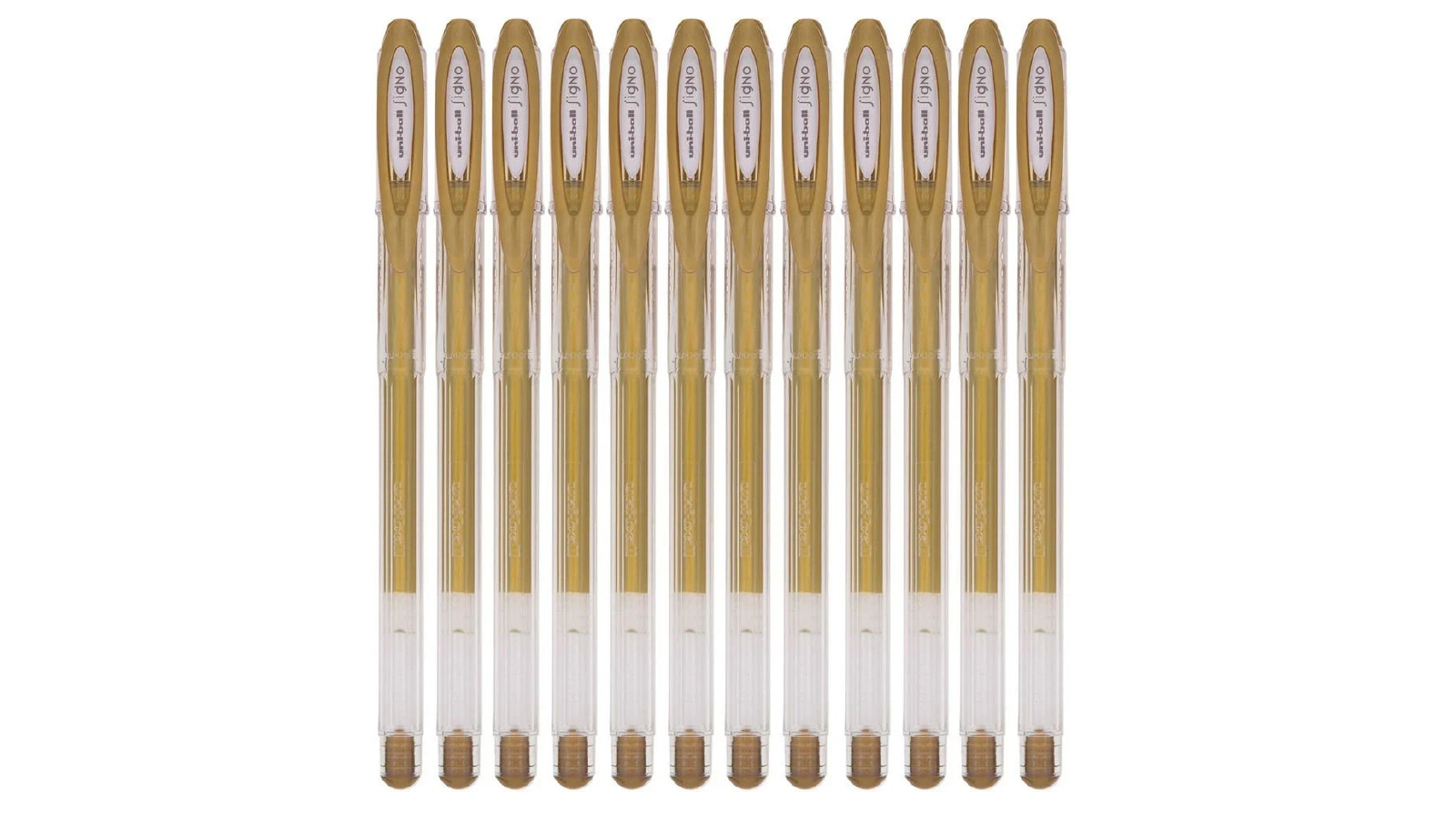 Uni Ball Box of 12 UM120 0.5mm Signo Gel Ink Rollerball Pen - Metallic Gold 