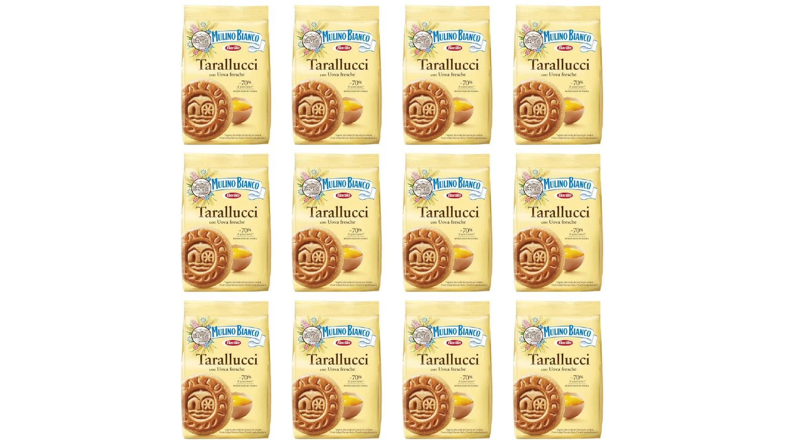 Mulino Bianco 12 Pack Bulk 350g Tarallucci Shortbread Biscuits 