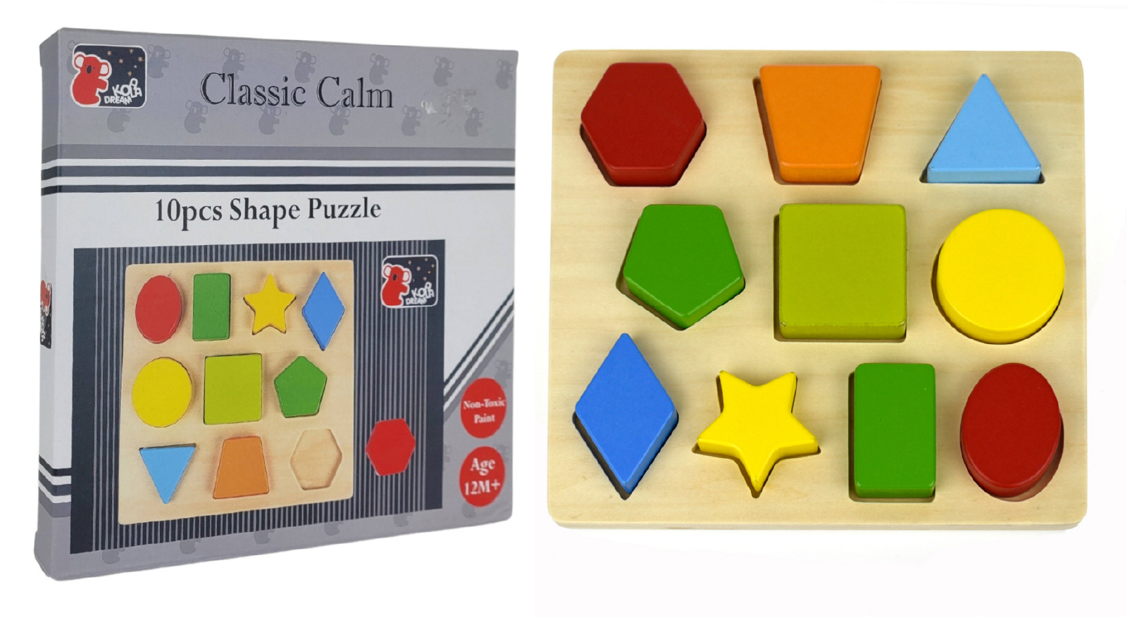 Koala Dream	10 Piece Wooden Colours and Shapes Puzzle