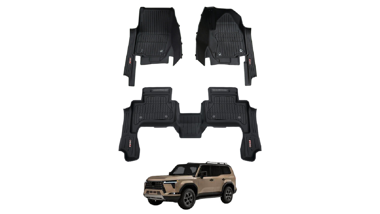 AUSGO 7D Injection Floor Mats for Lexus GX550 Sports Luxury 2024 to Onwards