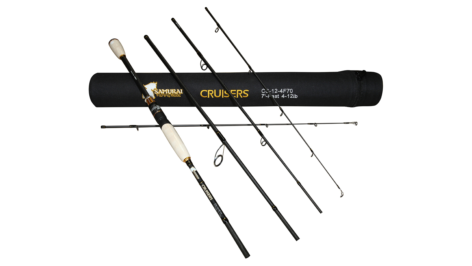 Samurai 3 Piece 5 Feet 9 Inch Cruisers Carbon Fishing Rod Spin Fast - 10 to 16lb