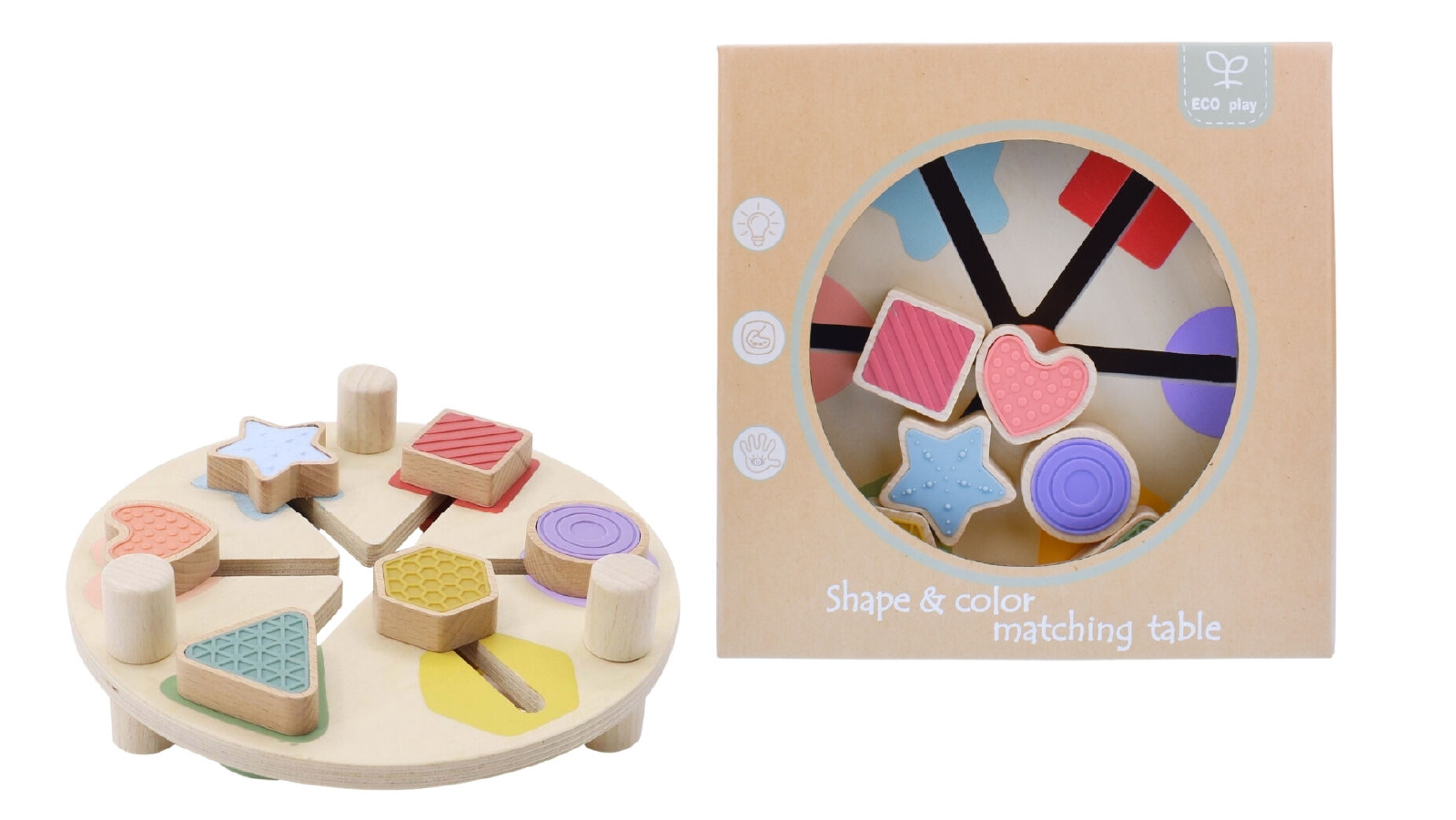 Kaper Kidz Wooden Shape and Colour Match Table