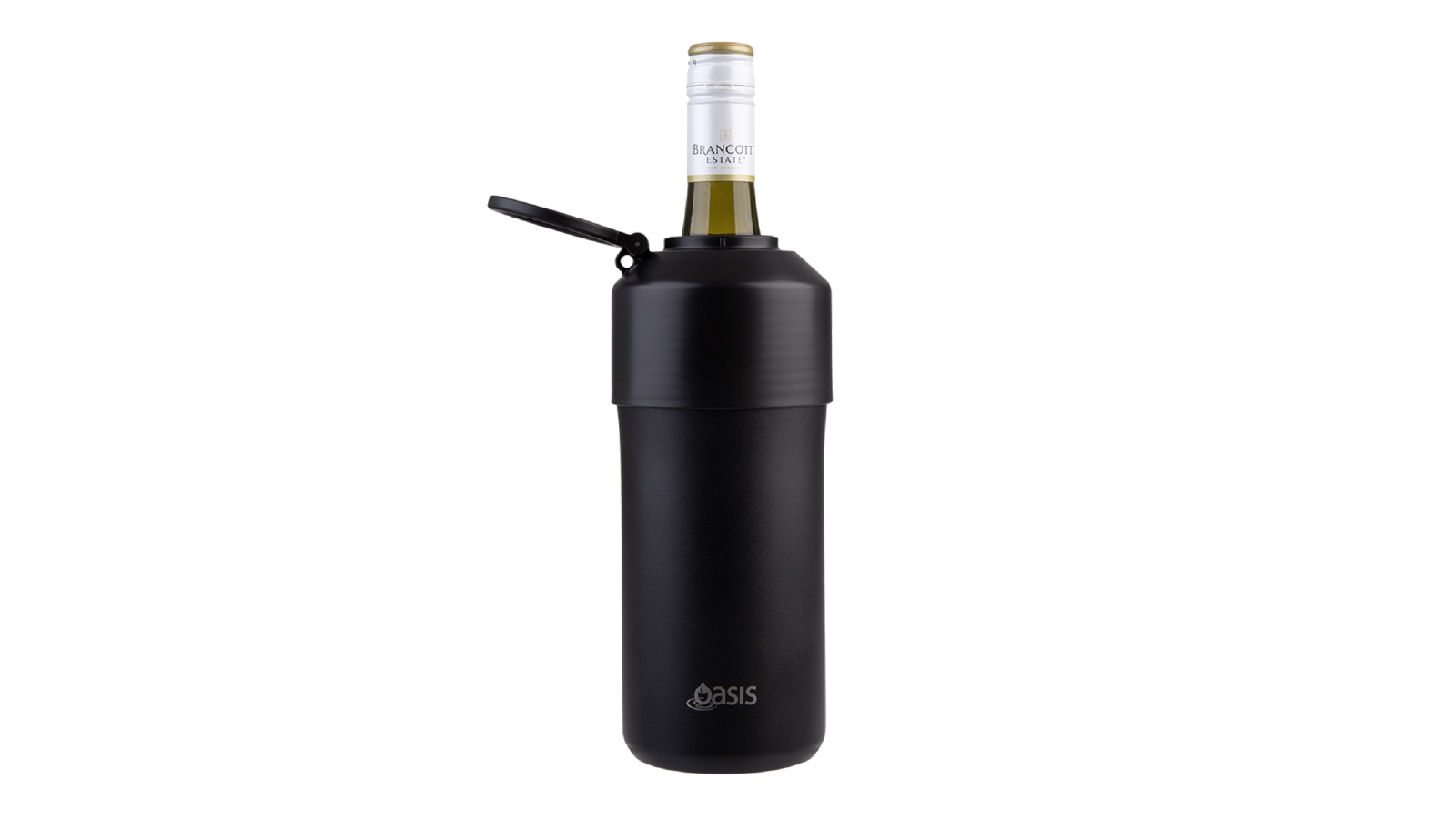 Oasis Stainless Steel Double Wall Insulated Adjustable Wine Cooler - Black