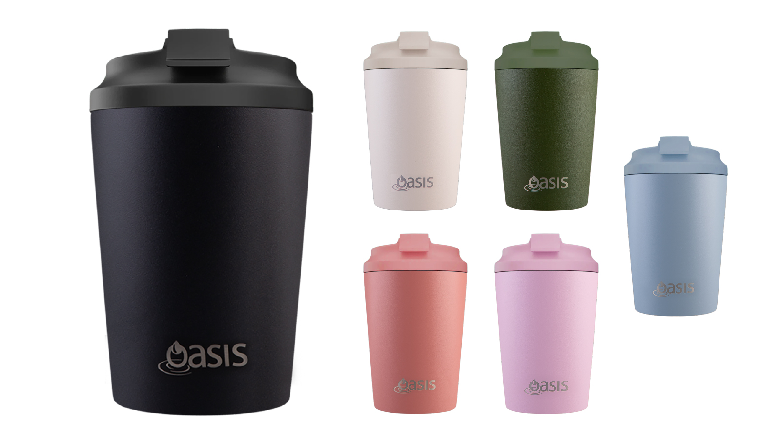 Oasis 360ml Ceramic Lined Stainless Steel Double Wall Coffee Cup