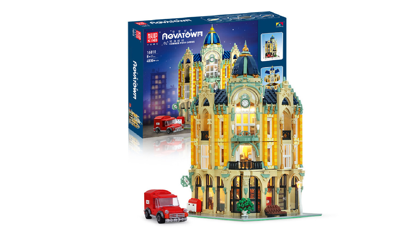 Mould King 16010 Corner Post Office Premium Modular Building Brick Set - 4030 Pieces