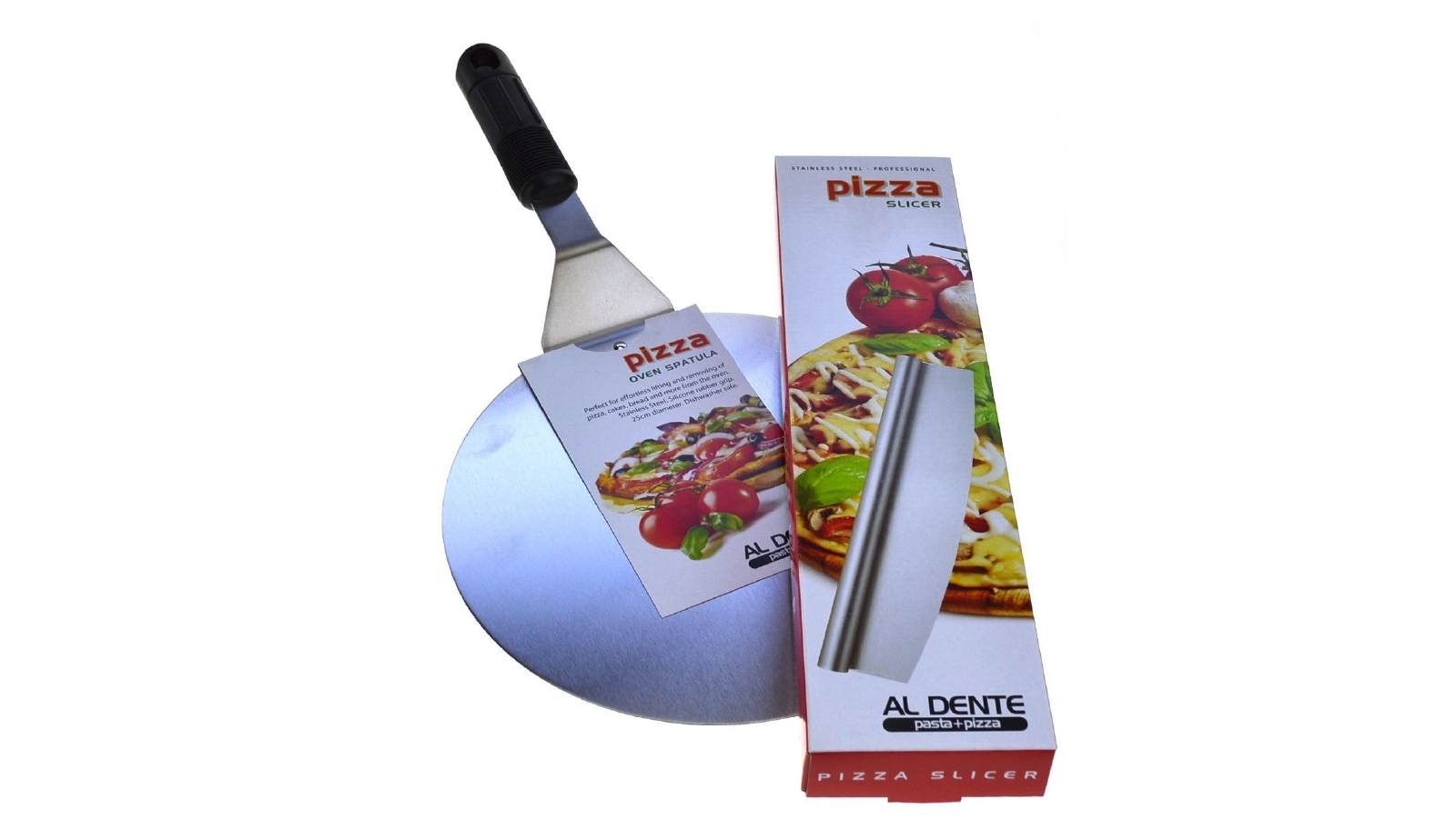 Al Dente Stainless Steel Pizza Pro Pack - Lifter and Cutter