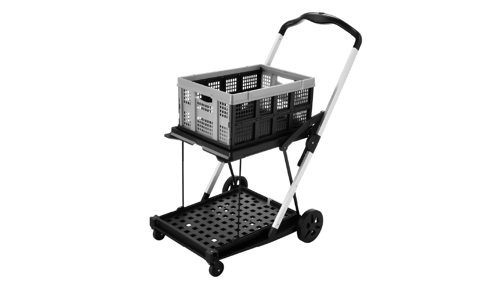 Folding Trolley Cart Push Dolly Collapsible Utility Shopping Luggage Carrier 