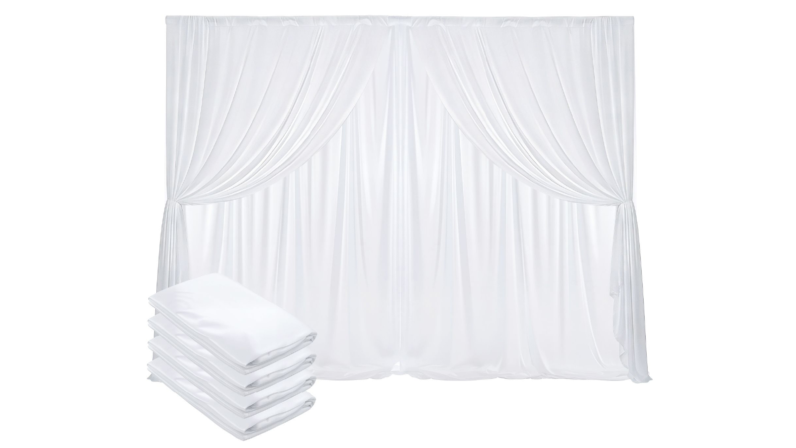 4 Piece of White Backdrop Curtains for Photo Background Decorations 