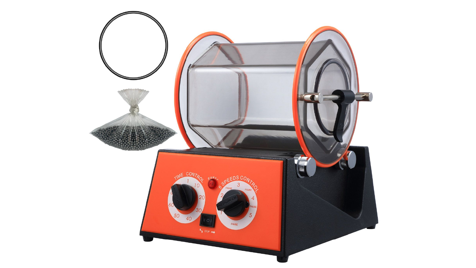 5 Speeds Timer Rotary Tumbler Jewelry Gemstone Surface Polisher Machine 