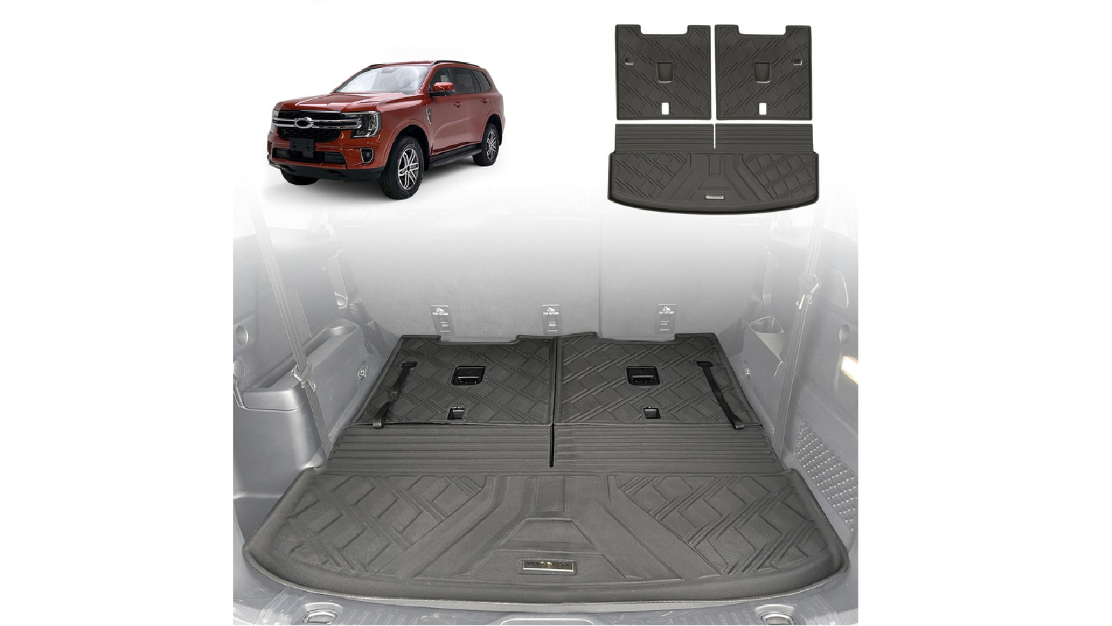 AUSGO Boot Liner Cargo Mat for Ford Everest 2022-Onwards - 3 Piece