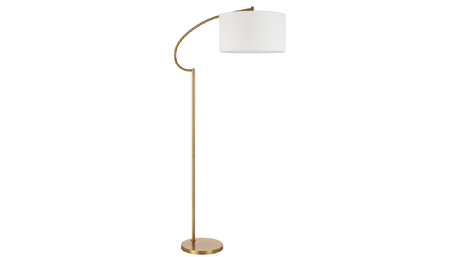 Pretty & Practical Ferrara Tall Gold Ivory Floor Lamp with Foot Switch for Elegant Interiors