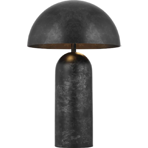 Pretty & Practical Cantowood Black Patina Table Lamp with Double E27 Lights and Inline Switch