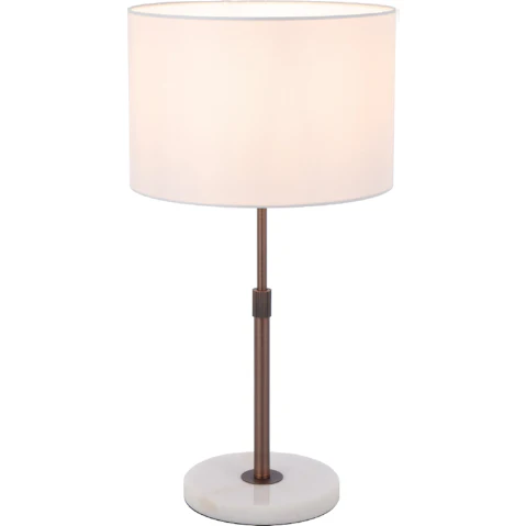 Pretty & Practical Cantostone Table Lamp White Marble Bronze Ivory Elegant Lighting for Living Room and Bedroom