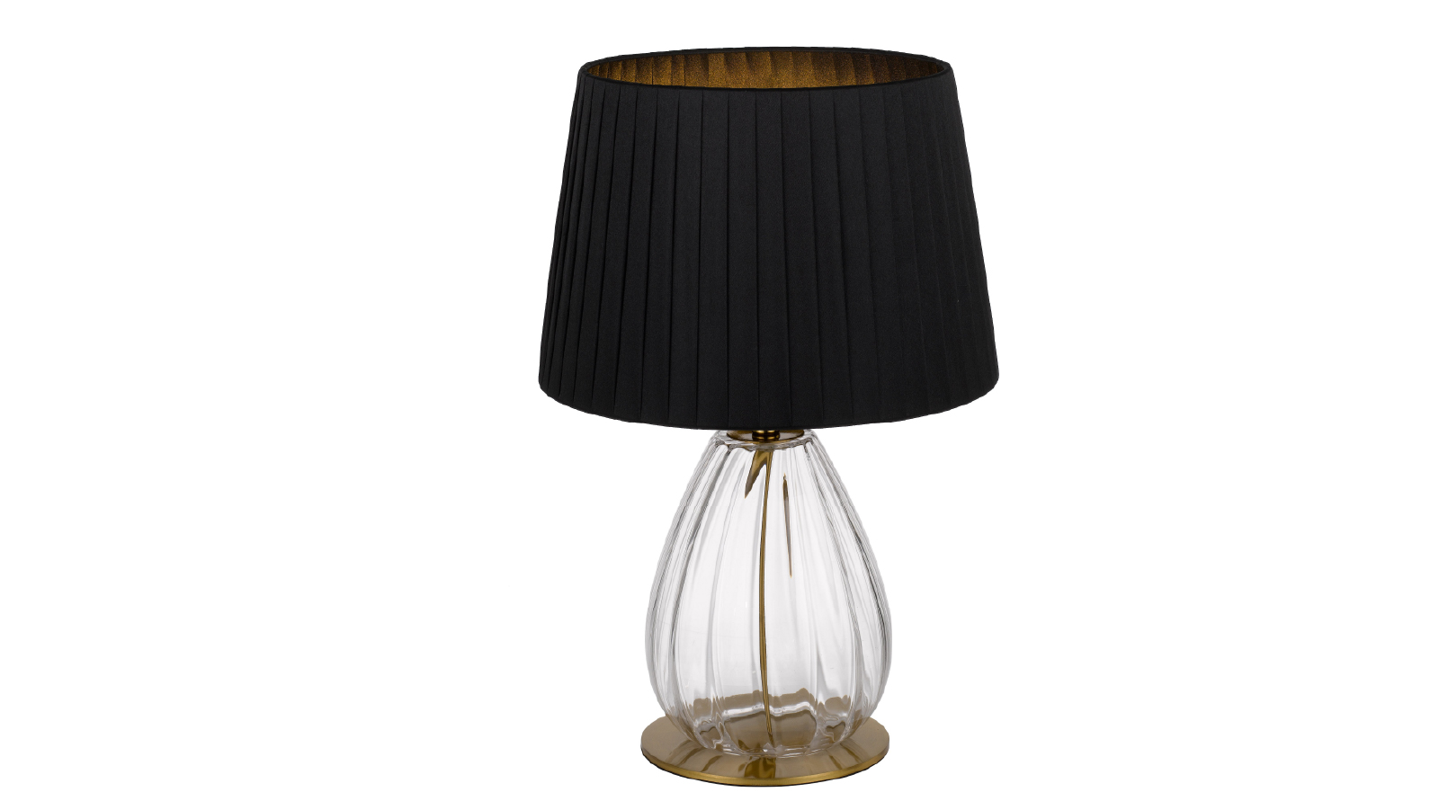 Pretty & Practical Savona Antique Gold Clear Black Table Lamp Bold Statement Lighting for Stylish Interiors