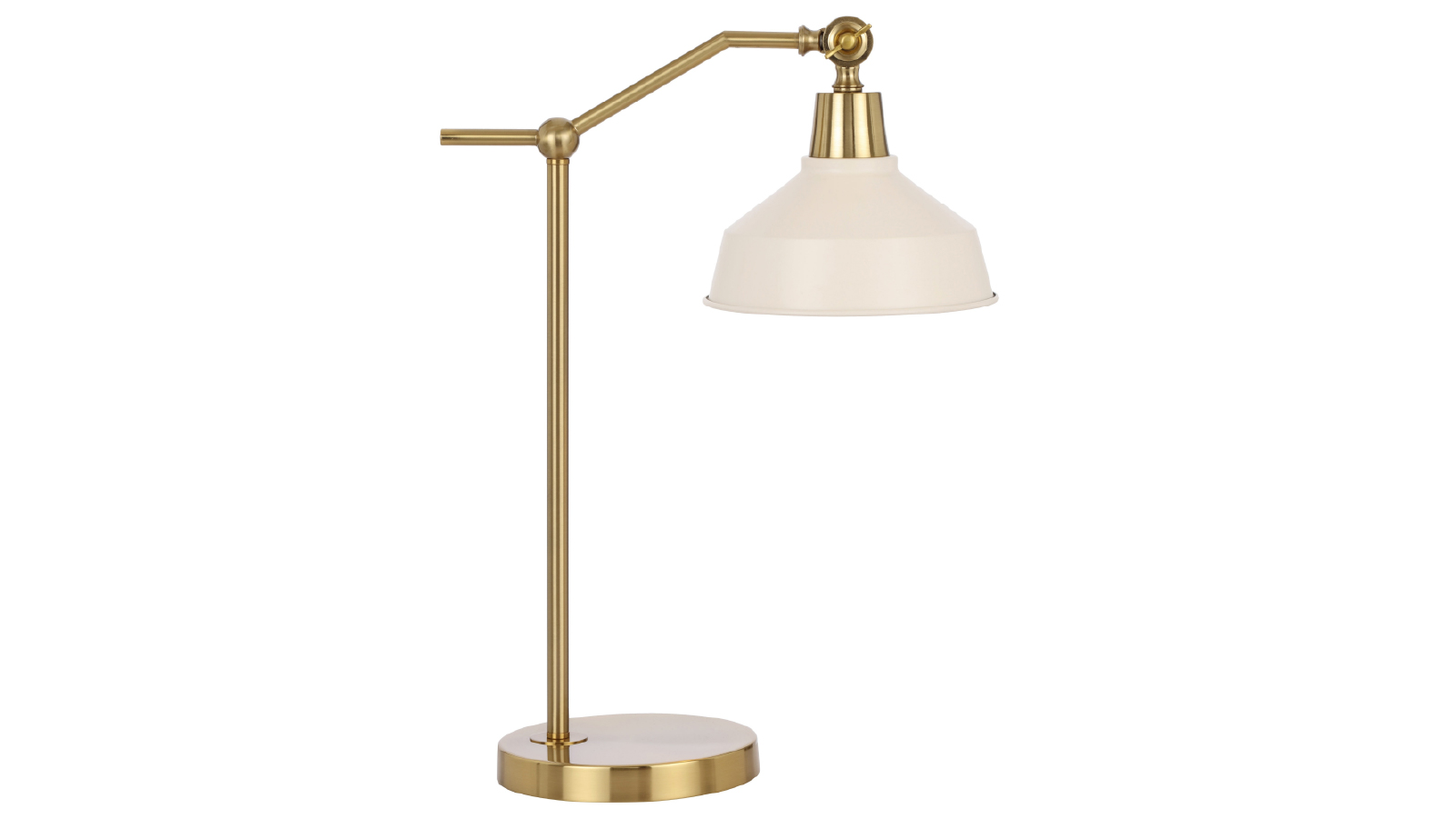Pretty & Practical Salerno Gold Beige Table Lamp with Inline Switch for Bedroom or Living Room